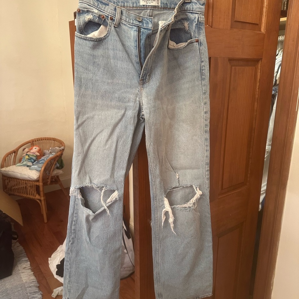 Distressed Light Blue Jeans